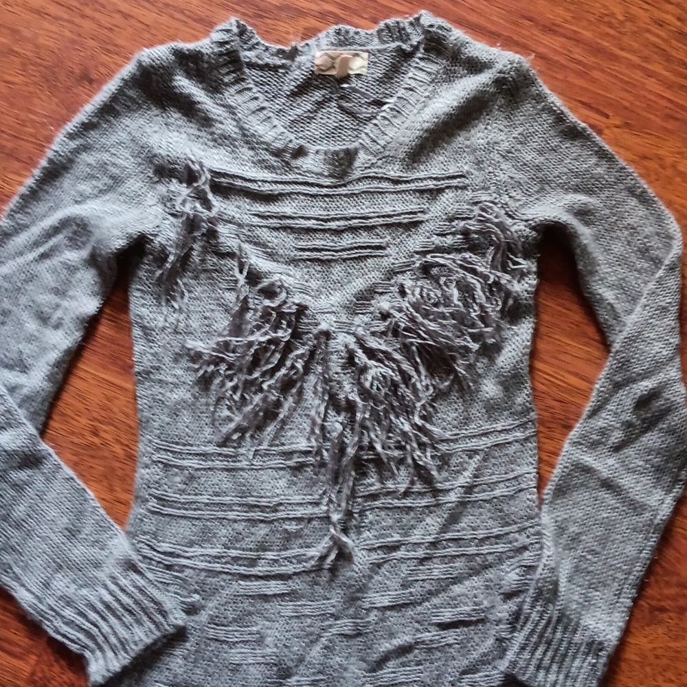 💟Fringed sweater dress